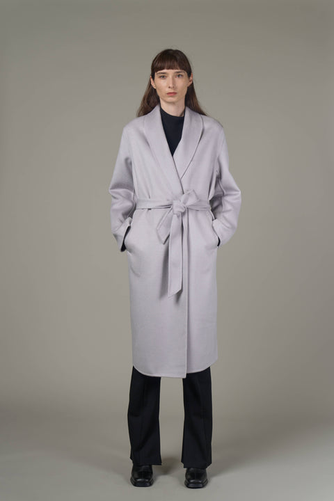 JLW011-Orsay Wavy Coat-Silver Grey