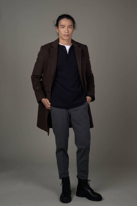 JLM001-Monza Tailored Wool Men's Overcoat