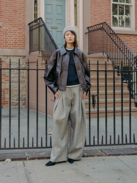 Cooper V-leather Cropped Jacket