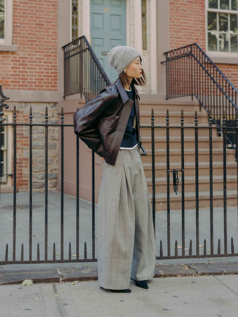 Cooper V-leather Cropped Jacket