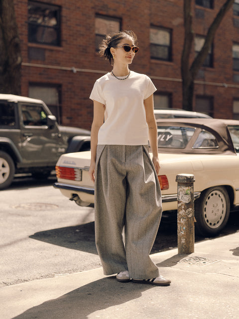 CZ25011 White Embroidered Tee