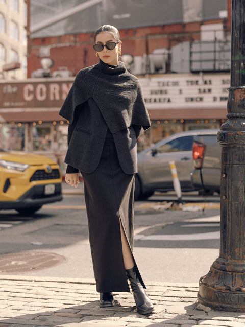 CZ25053 Wool Neck Warmer Charcoal