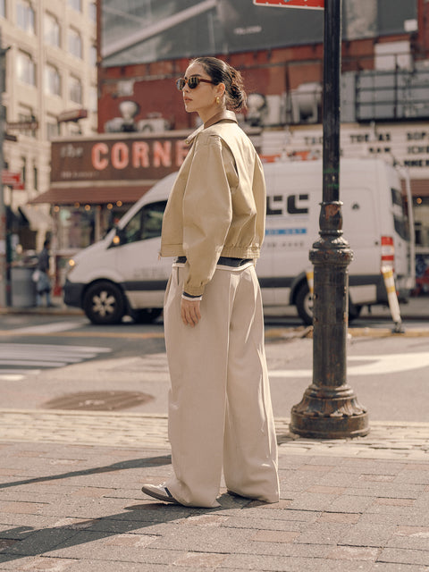 CZ25005 Contrast Collar Structured Bomber Jacket