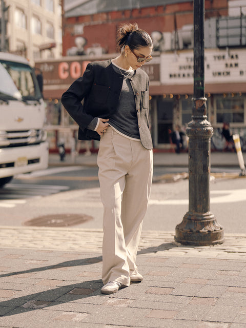 CZ25007 Black Textured Classic Box Jacket