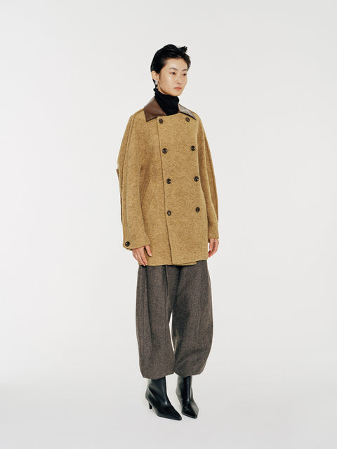 Marlowe Contrast Collar Wool Coat