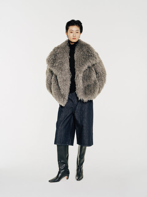 Tomo Plush Shearling Faux-Fur Coat