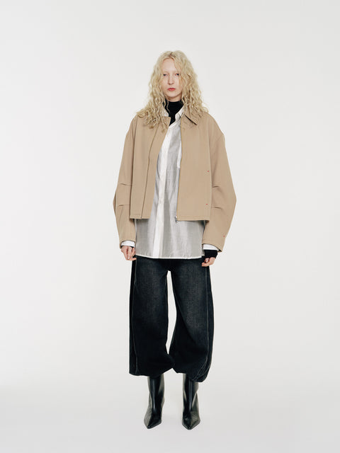 Emery Water Repellent Structured Twill Zip Jacket