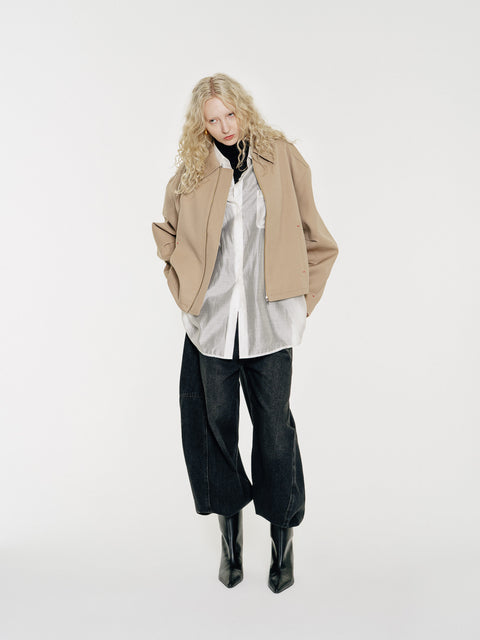 Emery Water Repellent Structured Twill Zip Jacket