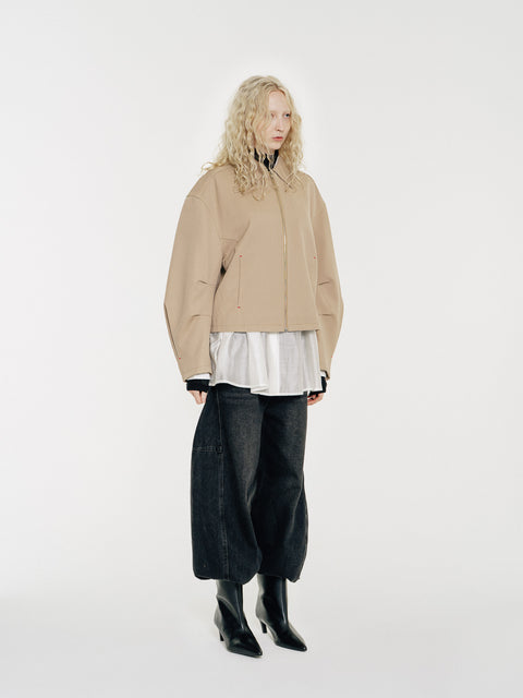 Emery Water Repellent Structured Twill Zip Jacket