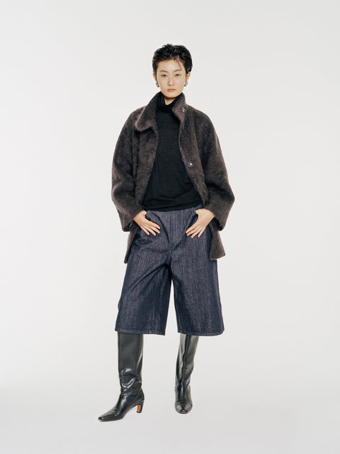 LT25112 Wide-Leg Denim Culottes