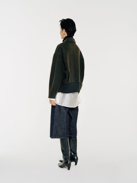 GV Vegan Leather Detailed Jacket Noir Olive