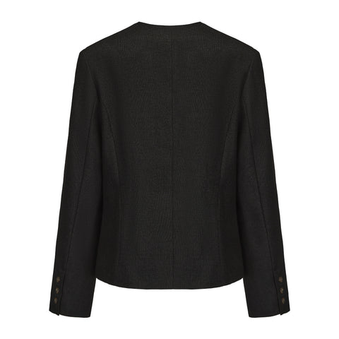 CZ25007 Black Textured Classic Box Jacket