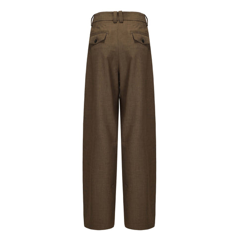 CZ25041 Olive-Brown Wide-Leg Tailored Pants