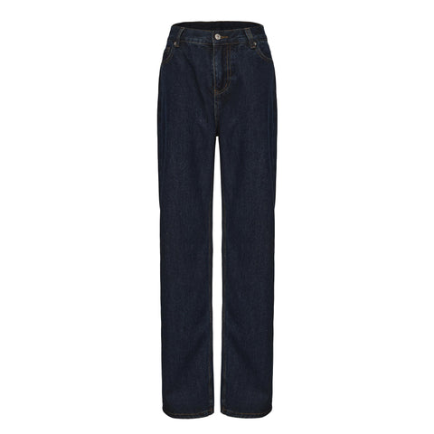 CZ25042 Dark Blue Straight-Leg Jeans