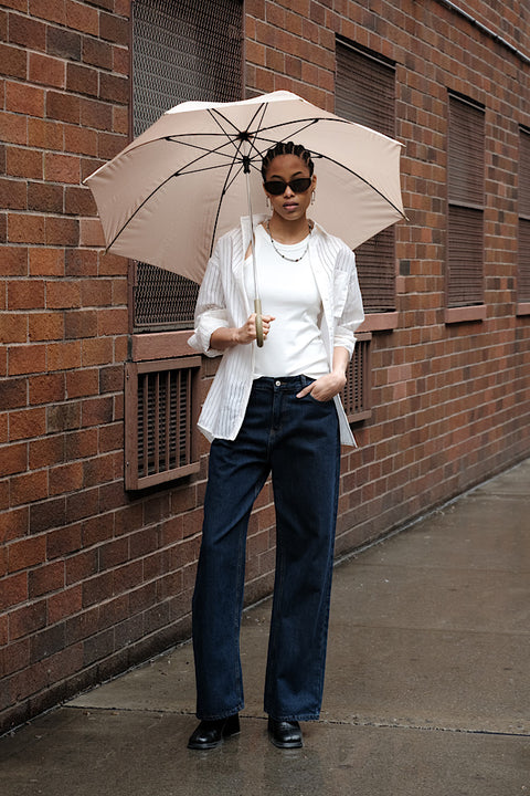 CZ25042 Dark Blue Straight-Leg Jeans