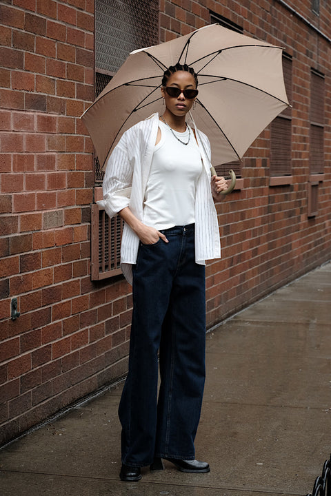 CZ25042 Dark Blue Straight-Leg Jeans