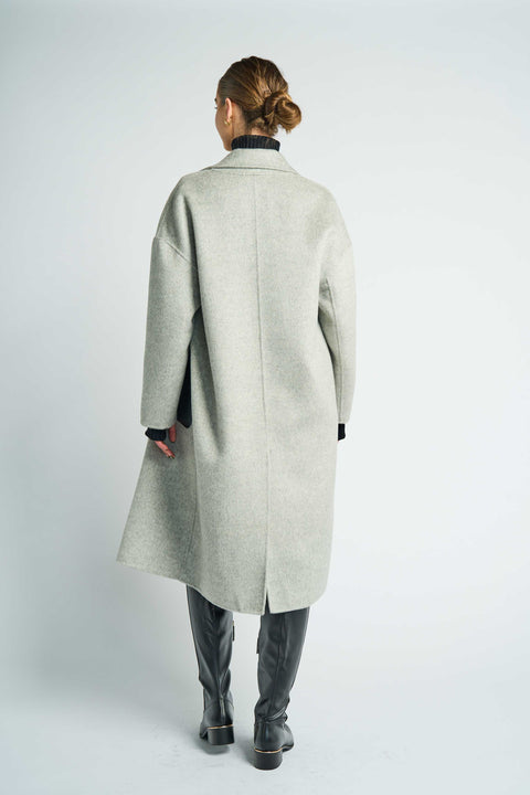 JL107A Marie Vicuña blended oversized coat - Light Gray