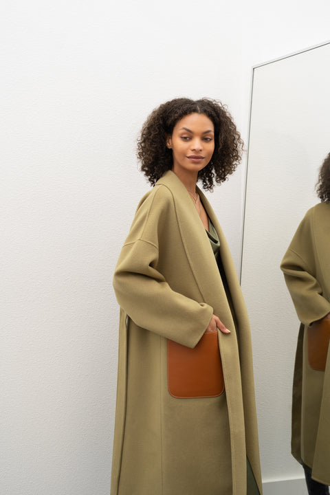 JL065B Hourglass Belted Coat - Cashmere