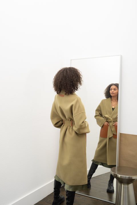 JL065B Hourglass Belted Coat - Cashmere