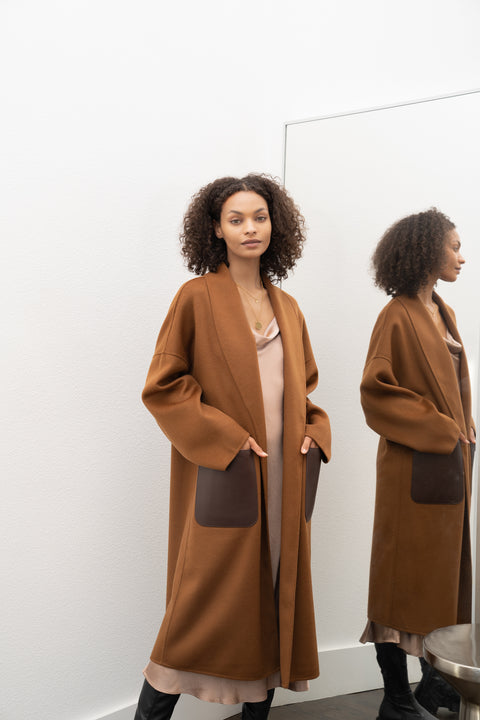 JL065A Hourglass Belted Coat - Cashmere