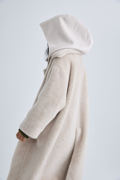 MJ091A Glacier Faux Shearling Coat