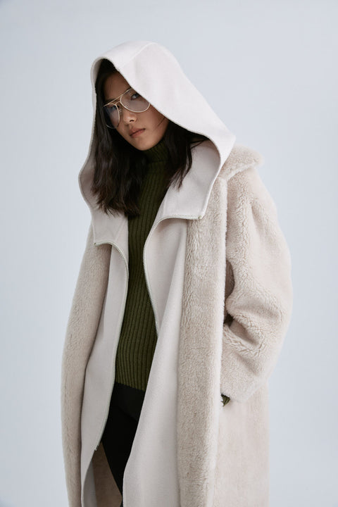 MJ091A Glacier Faux Shearling Coat
