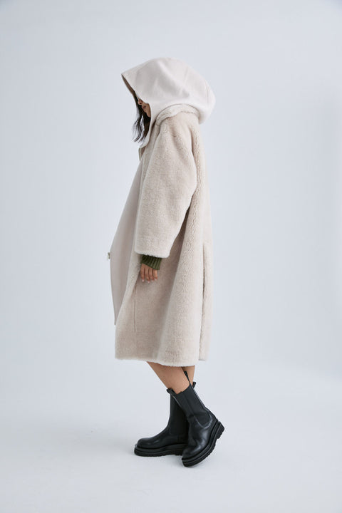 MJ091A Glacier Faux Shearling Coat