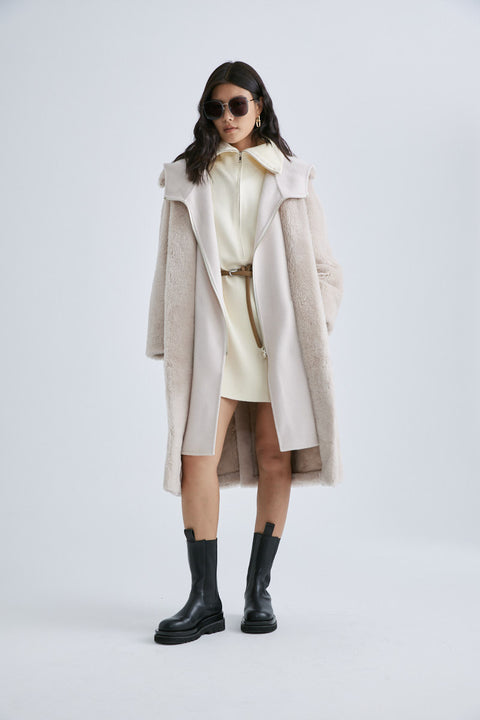 MJ091A Glacier Faux Shearling Coat