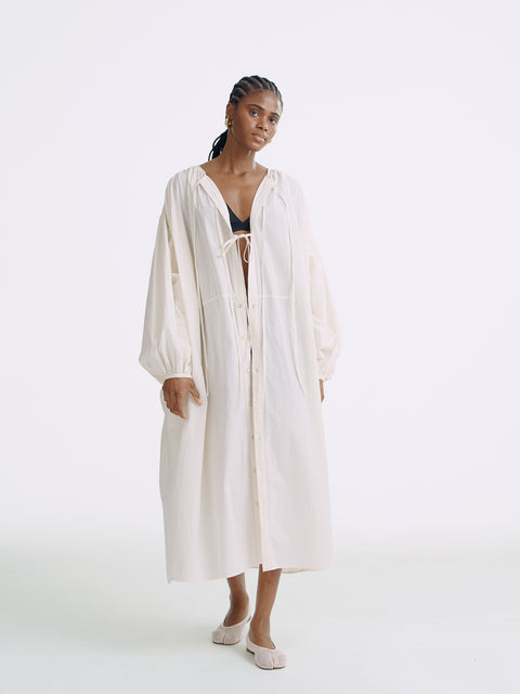 LT26057 Tie Front Maxi Blouse