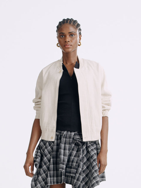 LT26063 Linen Bomber Jacket