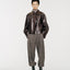 August Structured Wool Trousers Dark Brown