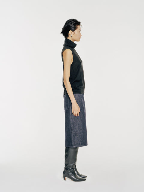 LT25079 Funnel-Neck Wool Tank Top