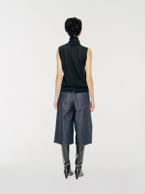 LT25112 Wide-Leg Denim Culottes