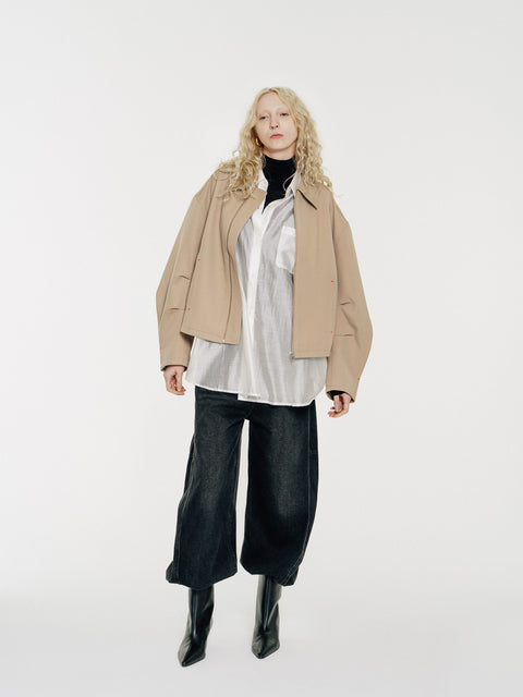 Emery Water Repellent Structured Twill Zip Jacket