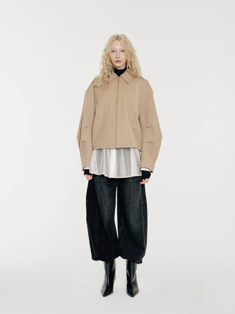 Emery Water Repellent Structured Twill Zip Jacket