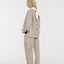 August Structured Wool Trousers Beige