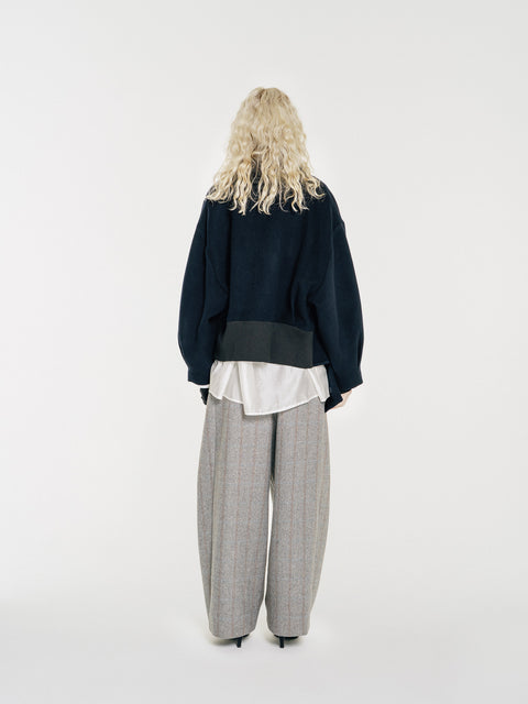 Hayes Herringbone Tweed Wide Leg Pants