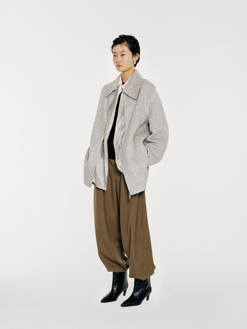 Sky Gray Vicuna Blended Coat