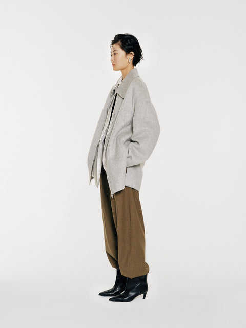 Sky Gray Vicuna Blended Coat