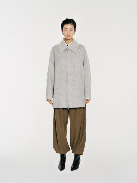 Sky Gray Vicuna Blended Coat