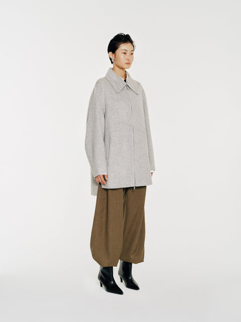 Sky Gray Vicuna Blended Coat