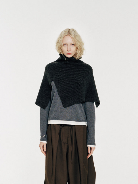 CZ25053 Wool Neck Warmer Charcoal