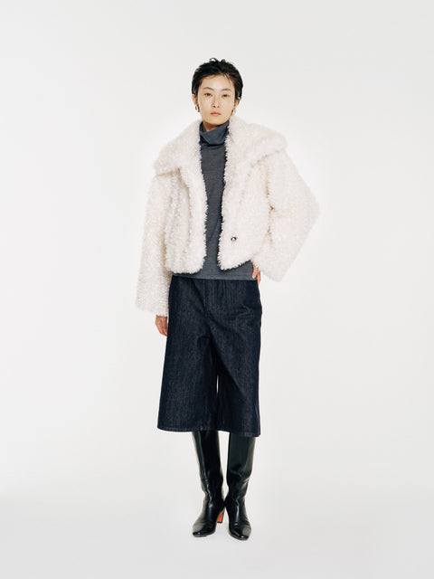 LT25079 Funnel-Neck Wool Tank Top