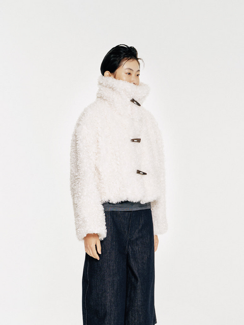 Anbo Shearling Faux-Fur Cropped Jacket