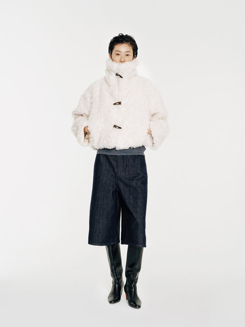 Anbo Shearling Faux-Fur Cropped Jacket