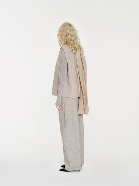 August Wool Vest with Scarf Beige