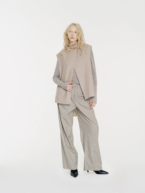 August Wool Vest with Scarf Beige