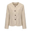 CZ25008 Beige Textured Classic Box Jacket