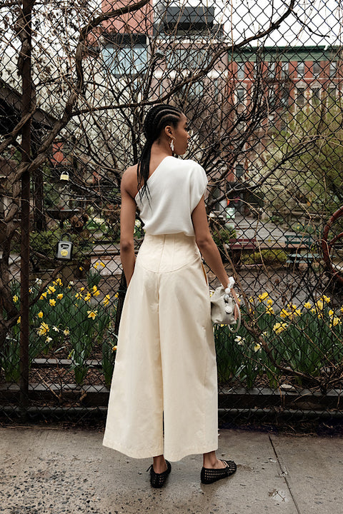 CZ25036 Elegant High Waisted Wide-Leg Pants