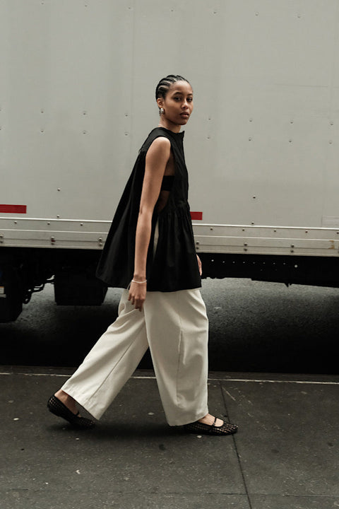 CZ25038 Sleek High-Waisted Straight-Leg Pants